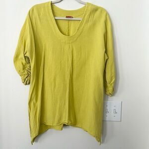 Oh My Gauze Lana 3/4 Ruched Sleeve Top 1